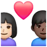 Couple With Heart: Woman, Man, Light Skin Tone, Dark Skin Tone Emoji 👩🏻‍❤️‍👨🏿 image - Samsung style