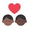 Kiss: Man, Man, Medium-Dark Skin Tone, Dark Skin Tone Emoji 👨🏾‍❤️‍💋‍👨🏿 image - Tossface style