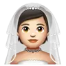 Person With Veil: Light Skin Tone Emoji 👰🏻 image - WhatsApp style