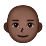 Man: Dark Skin Tone, Bald Emoji 👨🏿‍🦲 image - Samsung style