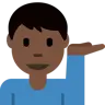 Man Tipping Hand: Dark Skin Tone Emoji 💁🏿‍♂️ image - Twitter / X (Twemoji) style