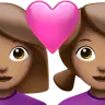 Couple With Heart: Woman, Woman, Medium Skin Tone Emoji 👩🏽‍❤️‍👩🏽 image - Apple style