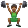 Man Lifting Weights: Medium-Dark Skin Tone Emoji 🏋🏾‍♂️ image - WhatsApp style