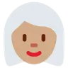 Woman: Medium Skin Tone, White Hair Emoji 👩🏽‍🦳 image - Twitter / X (Twemoji) style