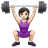 Woman Lifting Weights: Light Skin Tone