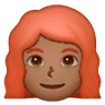 Woman: Medium-Dark Skin Tone, Red Hair Emoji 👩🏾‍🦰 image - Samsung style