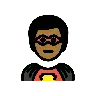 Man Superhero: Medium-Dark Skin Tone Emoji 🦸🏾‍♂️ image - OpenMoji style