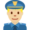 Man Police Officer: Medium-Light Skin Tone Emoji 👮🏼‍♂️ image - Twitter / X (Twemoji) style
