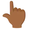 Backhand Index Pointing Up: Medium-Dark Skin Tone Emoji 👆🏾 image - Google Noto Color style