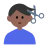 Man Getting Haircut: Medium-Dark Skin Tone Emoji 💇🏾‍♂️ image - Tossface style