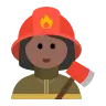 Woman Firefighter: Medium-Dark Skin Tone Emoji 👩🏾‍🚒 image - Tossface style