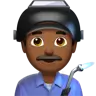 Man Factory Worker: Medium-Dark Skin Tone Emoji 👨🏾‍🏭 image - Apple style
