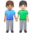 Men Holding Hands: Light Skin Tone, Medium Skin Tone