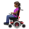 Woman In Motorized Wheelchair: Medium-Dark Skin Tone Emoji 👩🏾‍🦼 image - Apple style