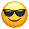 Emoji Volto sorridente con occhiali da sole 😎 image - Apple style