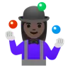 Woman Juggling: Dark Skin Tone Emoji 🤹🏿‍♀️ image - Google Noto Color style