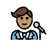 Man Singer: Medium Skin Tone Emoji 👨🏽‍🎤 image - OpenMoji style
