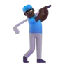 Man Golfing: Dark Skin Tone Emoji 🏌🏿‍♂️ image - Microsoft 3D Fluent style