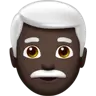 Man: Dark Skin Tone, White Hair Emoji 👨🏿‍🦳 image - Apple style