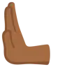 Leftwards Pushing Hand: Medium-Dark Skin Tone Emoji 🫷🏾 image - Google Noto Color style