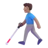 Man With White Cane: Medium Skin Tone Emoji 👨🏽‍🦯 image - Microsoft 3D Fluent style