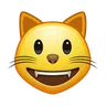 ใบหน้าของแมวยิ้มพร้อมกับอ้าปากค้าง Emoji 😺 image - Telegram style