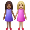 Women Holding Hands: Medium-Light Skin Tone, Medium-Dark Skin Tone Emoji 👩🏼‍🤝‍👩🏾 image - Samsung style