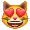 ใบหน้าของแมวยิ้มด้วยดวงตารูปหัวใจ Emoji 😻 image - WhatsApp style