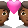 Couple With Heart: Medium-Dark Skin Tone Emoji 💑🏾 image - Apple style