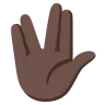 Vulcan Salute: Dark Skin Tone Emoji 🖖🏿 image - Google Noto Color style