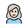 Woman: Light Skin Tone, White Hair Emoji 👩🏻‍🦳 image - OpenMoji style