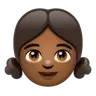 Girl: Medium-Dark Skin Tone Emoji 👧🏾 image - WhatsApp style