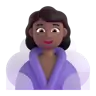 Woman In Steamy Room: Medium-Dark Skin Tone Emoji 🧖🏾‍♀️ image - Microsoft 3D Fluent style