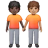People Holding Hands: Dark Skin Tone, Medium Skin Tone Emoji 🧑🏿‍🤝‍🧑🏽 image - Samsung style