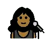 Woman Singer: Medium-Dark Skin Tone Emoji 👩🏾‍🎤 image - OpenMoji style