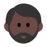 Man: Dark Skin Tone, Beard Emoji 🧔🏿‍♂️ image - Tossface style