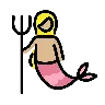 Mermaid: Medium-Light Skin Tone Emoji 🧜🏼‍♀️ image - OpenMoji style