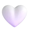 White Heart Emoji 🤍 image - Microsoft 3D Fluent style