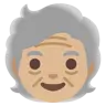 Older Person: Medium-Light Skin Tone Emoji 🧓🏼 image - Google Noto Color style