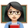 Woman Teacher: Light Skin Tone Emoji 👩🏻‍🏫 image - Apple style