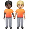 People Holding Hands: Medium-Light Skin Tone, Dark Skin Tone Emoji 🧑🏼‍🤝‍🧑🏿 image - Samsung style
