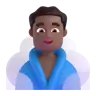 Man In Steamy Room: Medium-Dark Skin Tone Emoji 🧖🏾‍♂️ image - Microsoft 3D Fluent style