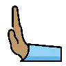 Leftwards Pushing Hand: Medium Skin Tone Emoji 🫷🏽 image - OpenMoji style