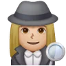 Woman Detective: Medium-Light Skin Tone Emoji 🕵🏼‍♀️ image - Samsung style