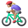 Woman Biking: Medium-Light Skin Tone Emoji 🚴🏼‍♀️ image - Samsung style