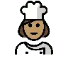 Woman Cook: Medium Skin Tone Emoji 👩🏽‍🍳 image - OpenMoji style