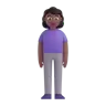 Woman Standing: Medium-Dark Skin Tone Emoji 🧍🏾‍♀️ image - Microsoft 3D Fluent style