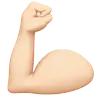 Flexed Biceps: Light Skin Tone Emoji 💪🏻 image - Apple style