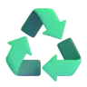 Schwarzes Universal-Recycling-Symbol Emoji ♻ image - Microsoft 3D Fluent style