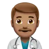 Man Health Worker: Medium Skin Tone Emoji 👨🏽‍⚕️ image - Apple style